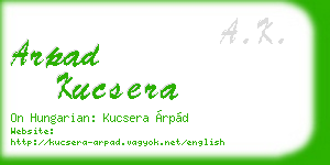 arpad kucsera business card